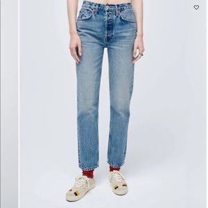 Re/done stove pipe denim jeans